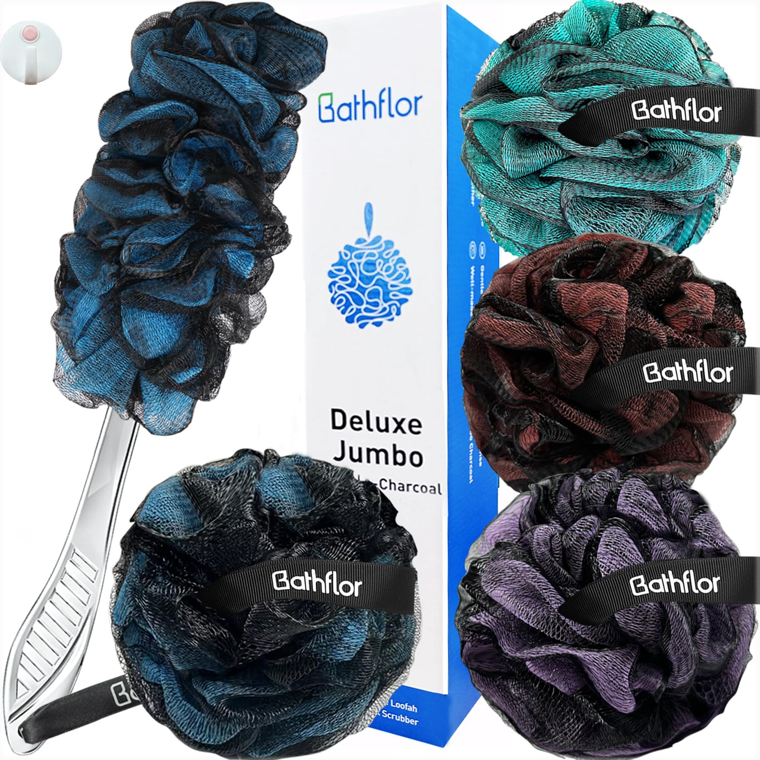 Bathflor Charcoal Loofah Set