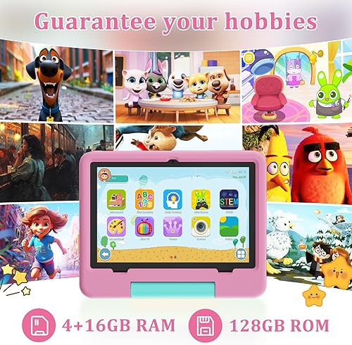 Miniatura 3 de PEICHENG Tableta para niños con estuche protector EVA, Tableta para niños pequeños Android 15.0 PC 10.1 pulgadas RAM 20GB (4+16Expand) + ROM 128GB