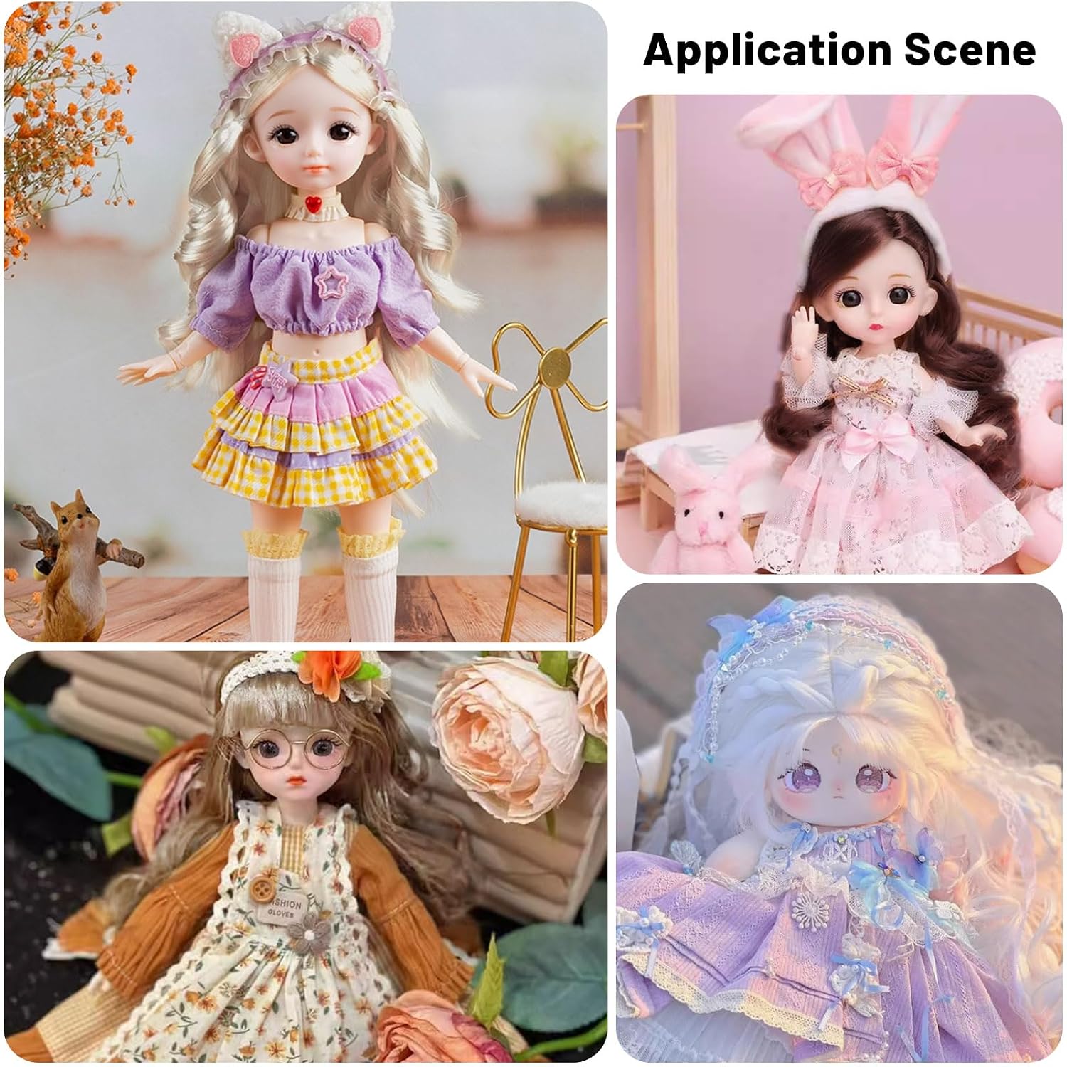 GLOBLELAND 6Pcs 6 Colors Doll Long Pear Perm Hairstyle Wigs 15cm Dolls Hair Extension Doll Making Arts Supplies DIY Crafts Twist Braid Doll Wig Hair Wigs Doll Accessories