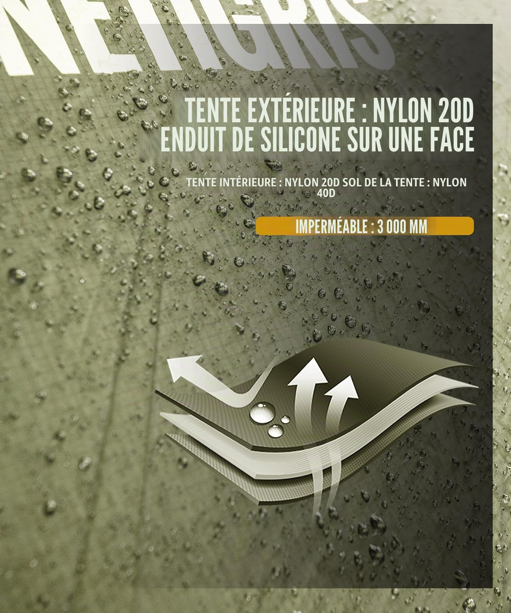 OneTigris Stella Tente de camping autoportante légère 3000 mm étanche 4 saisons pour extérieur, randonnée, alpinisme
