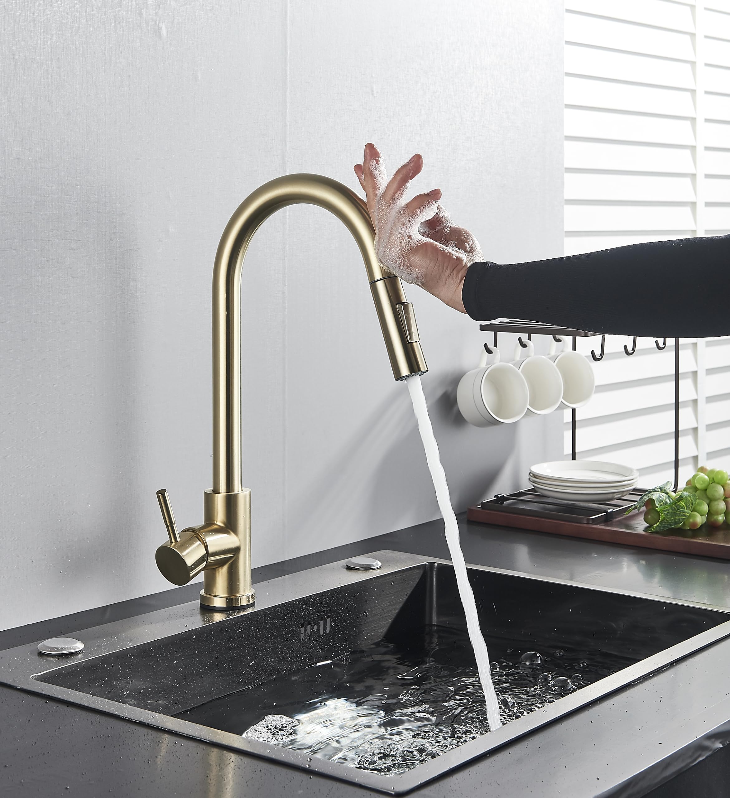 Infrarot Wasserhahn Bad mit Sensor Automatisch Badarmatur Berührungsloser Waschtischarmatur Induktion Waschtischmischer Mischbatterie Einhebelmischer für Waschbecken Badezimmer Handwaschbecken