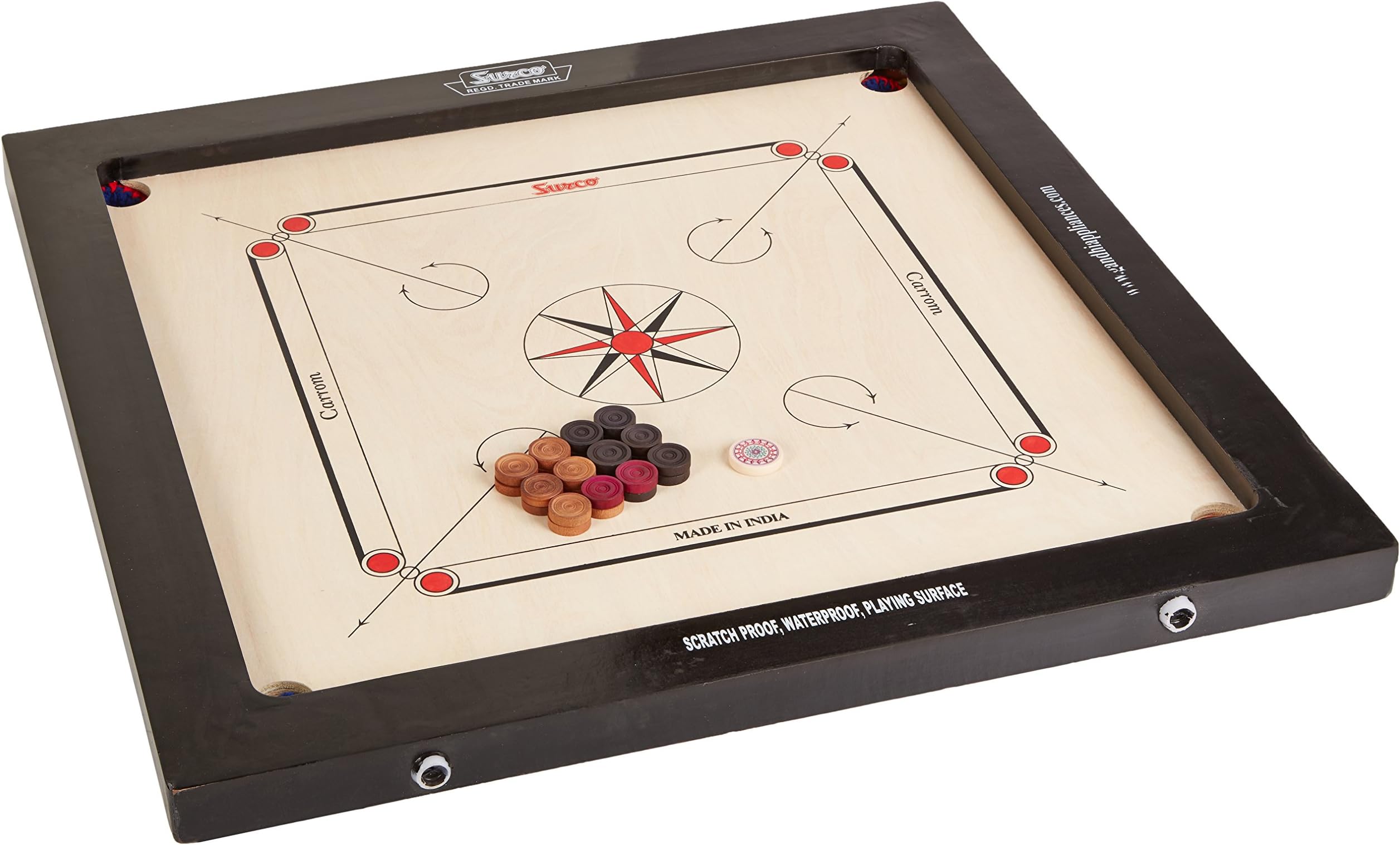 Boss Speedo Carrom Board with Coins and Striker, 16mm