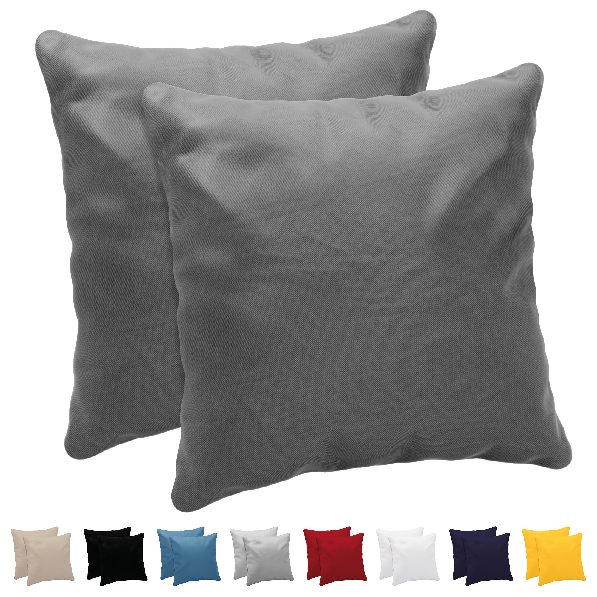 Dreamzie Federa per cuscino 50 x 50 cm (set di 2) 100% cotone jersey 150 gsm, colore: antracite, federa 50 x 50 cotone, resistente e ipoallergenico per cuscino