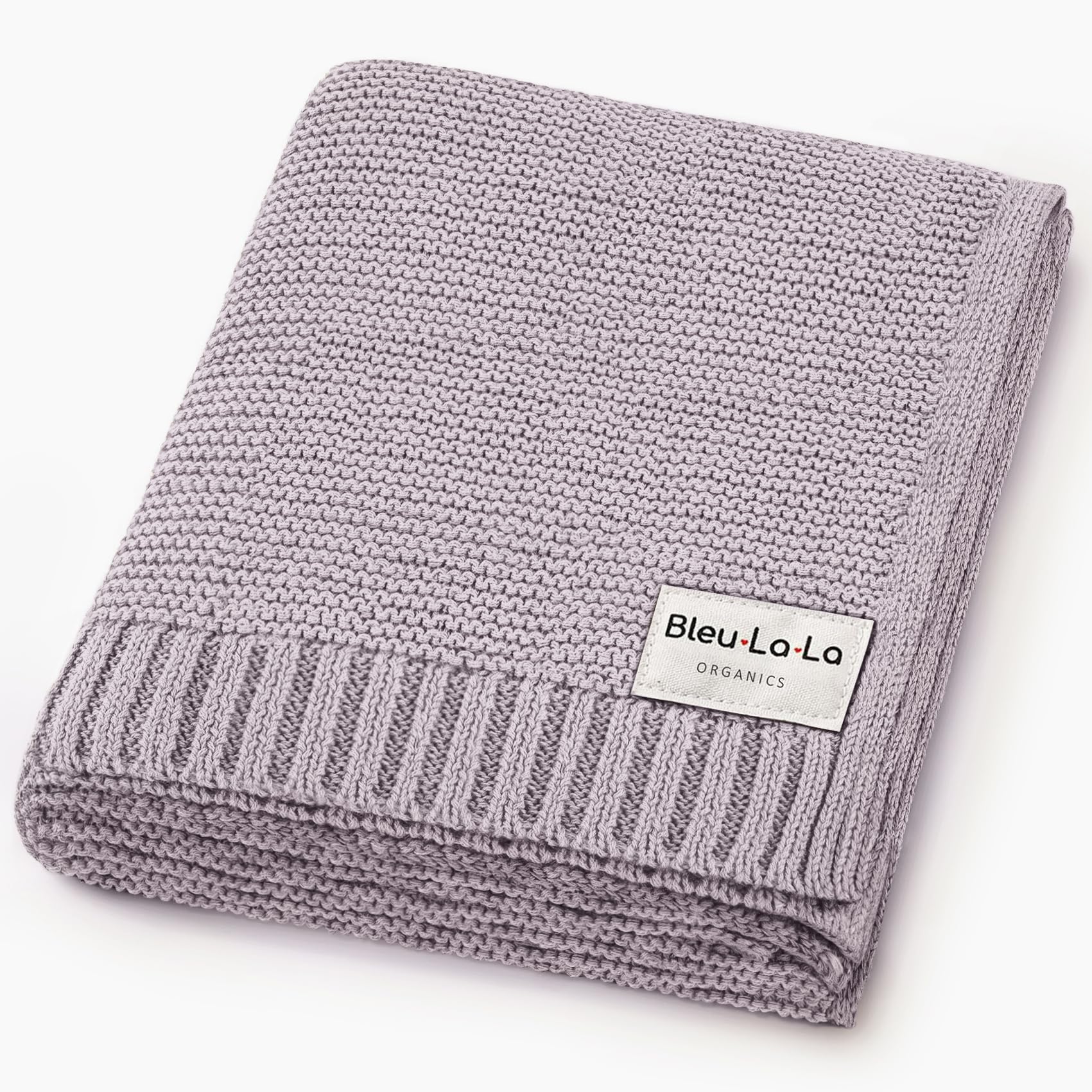 Heritage Knit Organic Swaddle Blanket for Girls - 100% Organic Cotton Knit Receving Swaddler - Warm Cozy Swaddling Blanket for Newborns Infants & Toddler (One size - Dreamy Lilac)