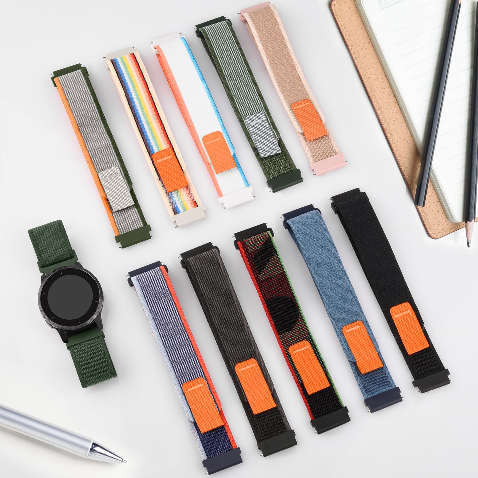 Vancle Pasek do zegarka 20 mm, dla kobiet i mężczyzn, miękkie zapięcie na rzepy, 20 mm, sportowy pasek zastępczy, akcesoria do smartwatchów, lekki pasek dla mężczyzn i kobiet