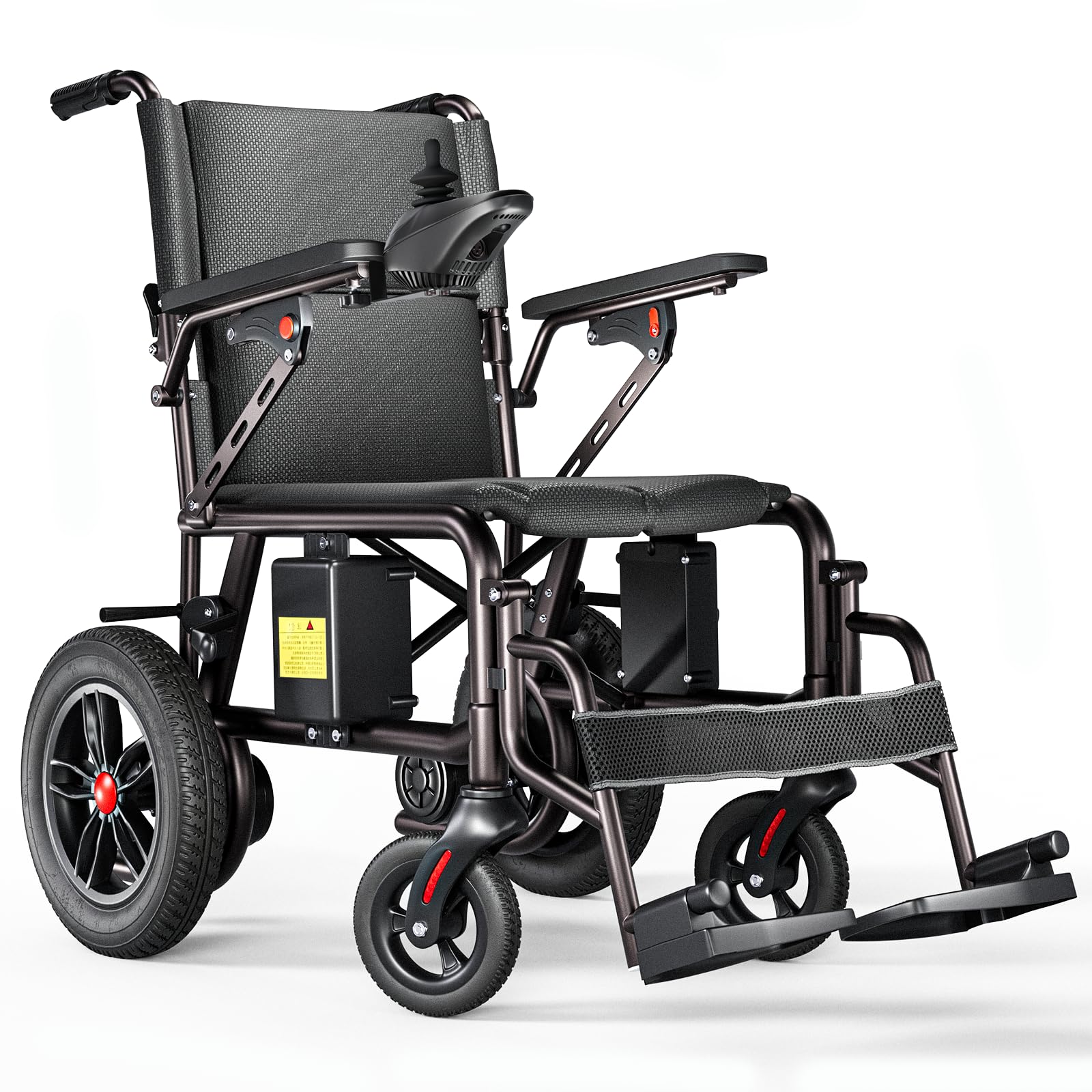 Homyking Silla de Ruedas Eléctrica Plegable Ligera Silla Rueda Eléctrica Pequeña y Estrecha, silla plegable, Patinete Eléctrico para Adultos con Asiento, Mobility Scooter con 500W 25 km