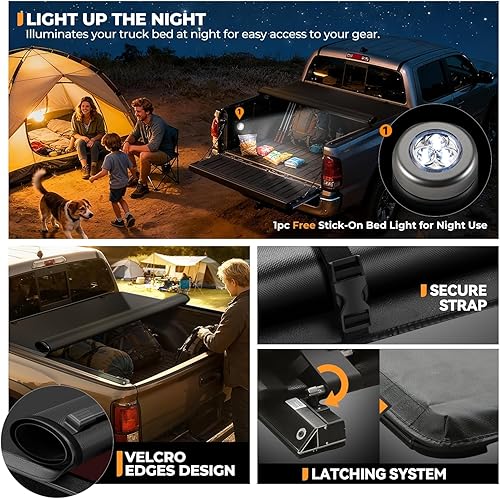 Vista 7 de Auto Dynasty Cubierta tonneau suave enrollable para caja de camioneta compatible con Ford F-150 2004-2014 de 6.5 pies/78 pulgadas, parte superior