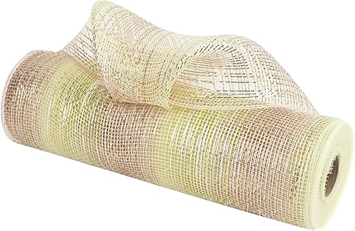 Miniatura 8 de MEEDEE Cinta de malla decorativa metálica de oro, plata y oro rosa Ombré de 10 pulgadas para manualidades navideñas, cinta de malla decorativa para