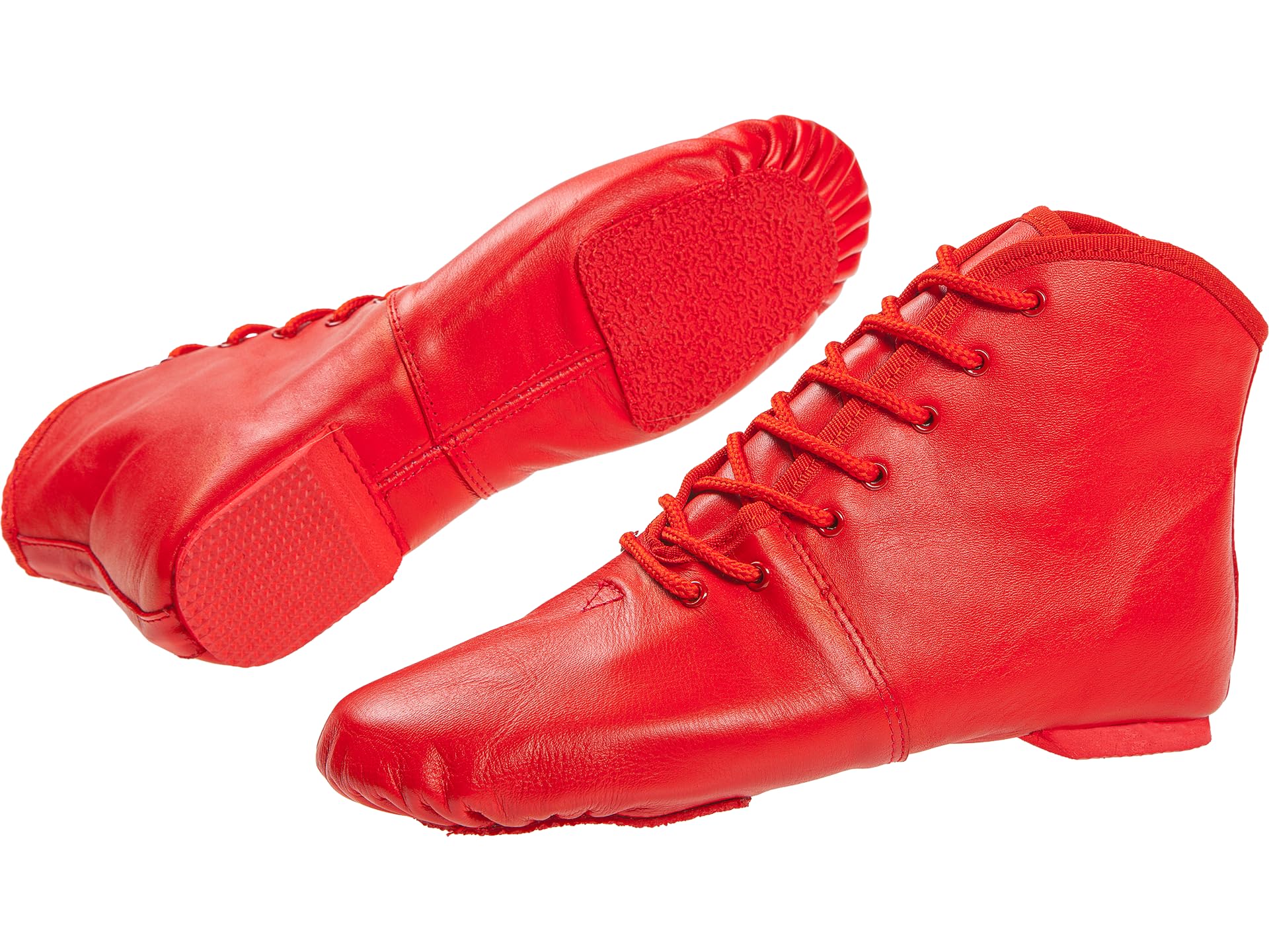Diamant Gardestiefel in rot Leder mit geteilter Gummisohle Turniertauglicher Garde-, Show- & Jazztanzstiefel