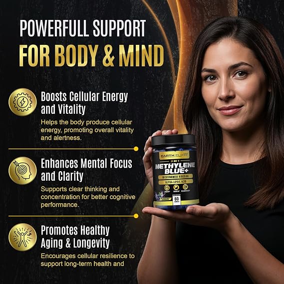 3-in-1 Methylene Blue Gummies Methylene Blue Pharmaceutical Grade w/Alpha Lipoic Acid (ALA) & NAD Supplement for Energy, Cognitive & Cellular Support 2 Month Supply & 3rd Party Tested