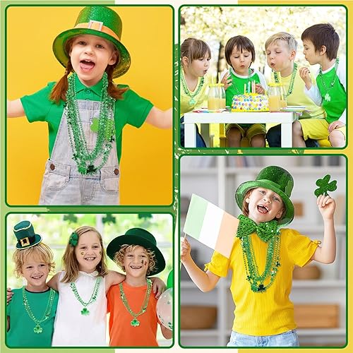 Miniatura 6 de JULBEAR Collares de cuentas de colores a granel, 30 piezas de Mardi Gras rojo, naranja, amarillo, verde, azul, morado, collar de cuentas para