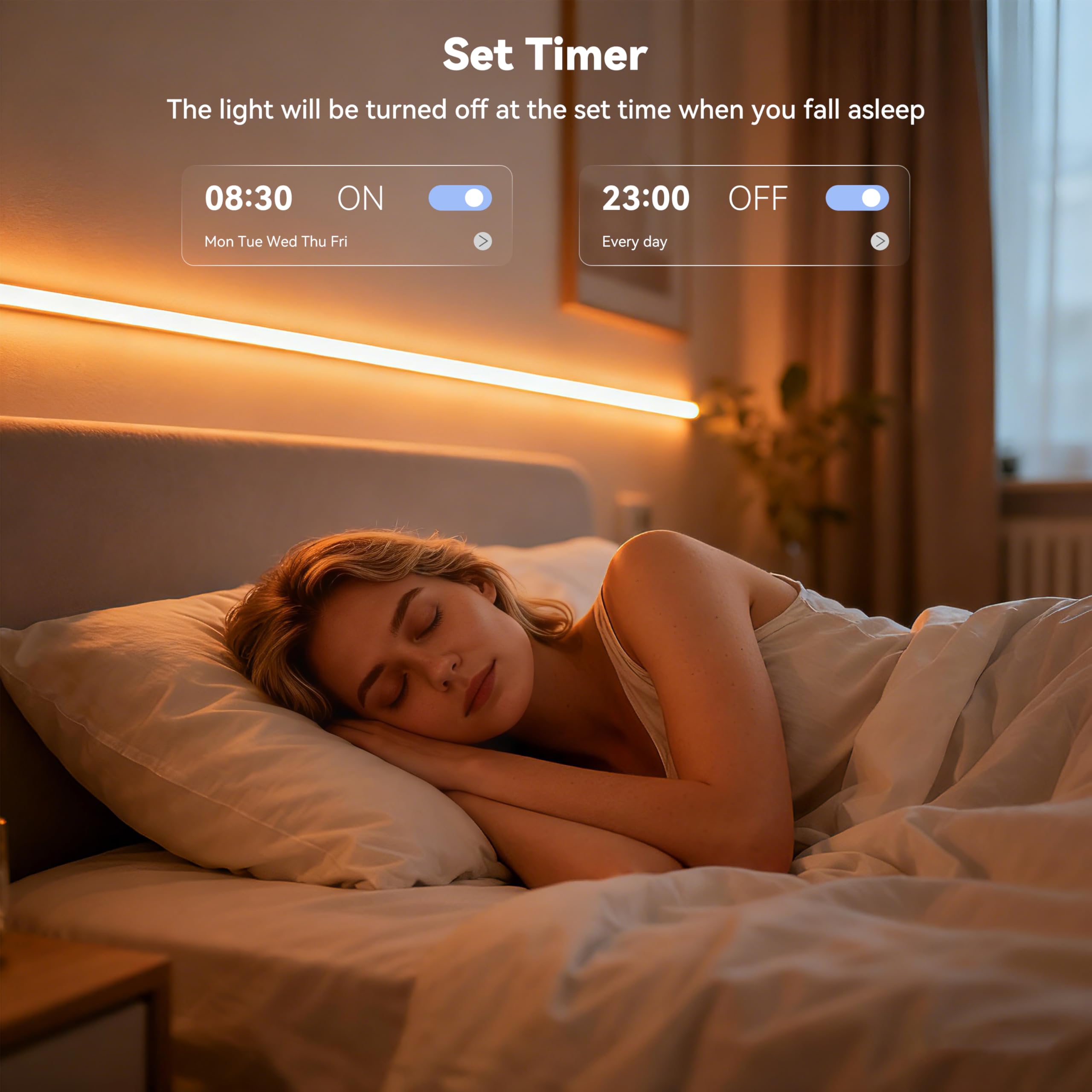 MIWISE - Tira de luces LED RGB COB, que cambian de color, compatible con Alexa/Google, sincronización de música de 24 V, cinta LED flexible brillante para recámara, cocina, bar, debajo de armarios