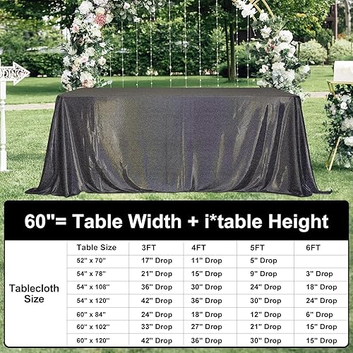 Miniatura 6 de Mantel rectangular de lentejuelas de 60 x 84 pulgadas, mantel con purpurina brillante para fiestas, manteles decorativos brillantes para bodas,