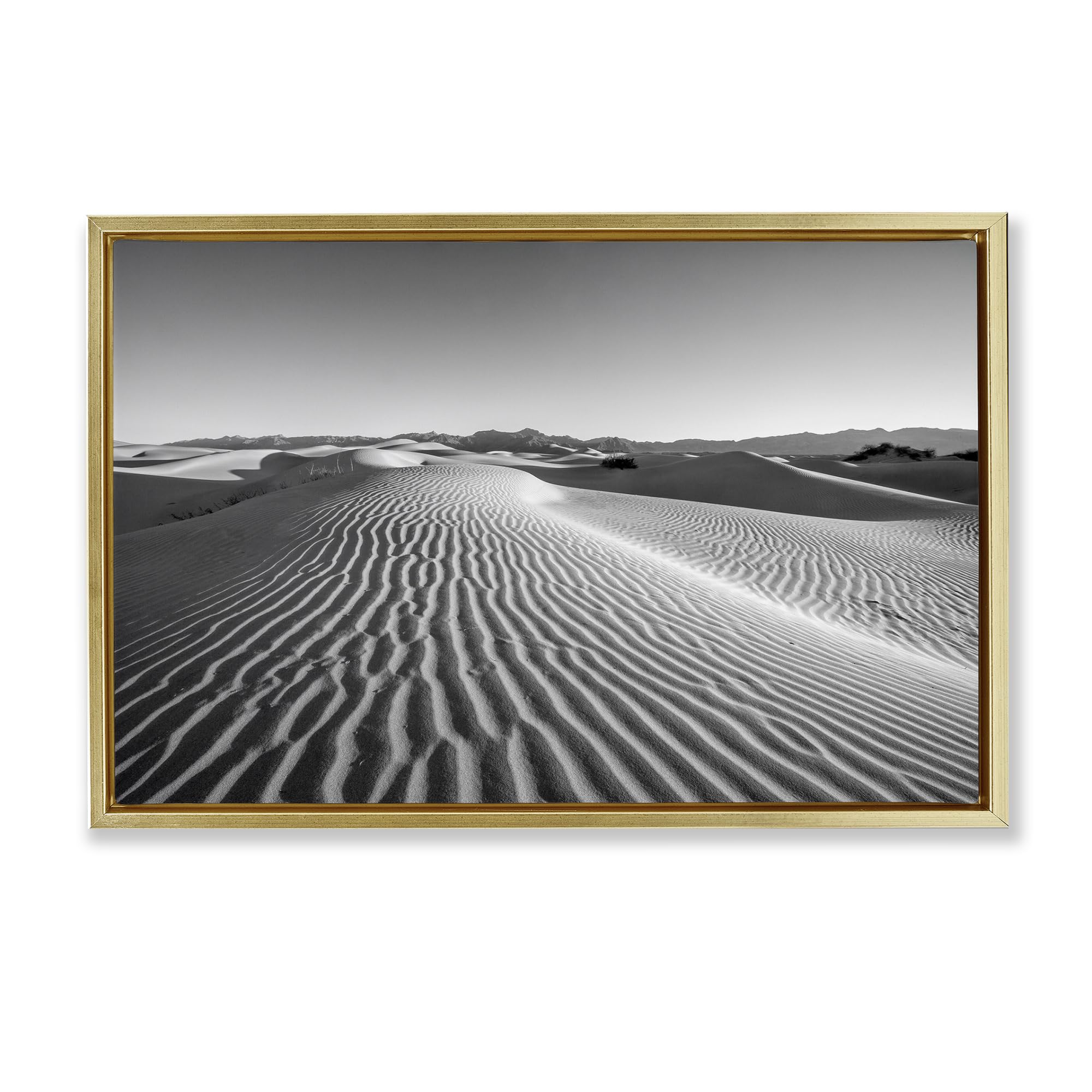 Stupell Industries Metallic Gold (Matte) 'Sand Waves In The Distance'| Floating Frame Canvas Art