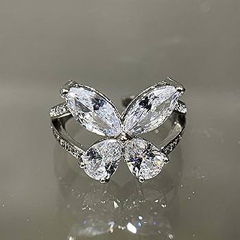 【最終価格】Needles butterfly ring Silver Delicate Butterfly Diamond Ring – Steven Singer Jewelers
