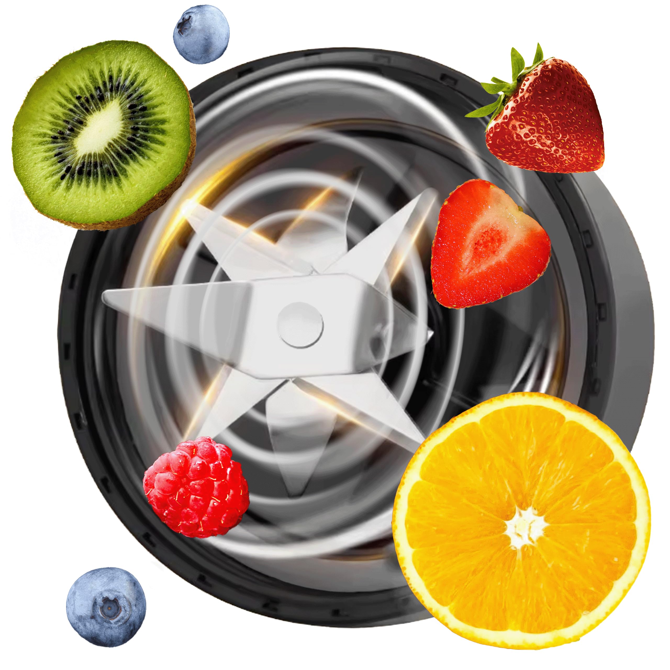 KRUMAD Blender kielichowy 1200W – Wysokowydajny blender z kielichem Tritan 1,2L (BPA Free), 2 prędkościami i funkcją pulsacyjną – Stalowe ostrza – Do smoothie, zup i koktajli