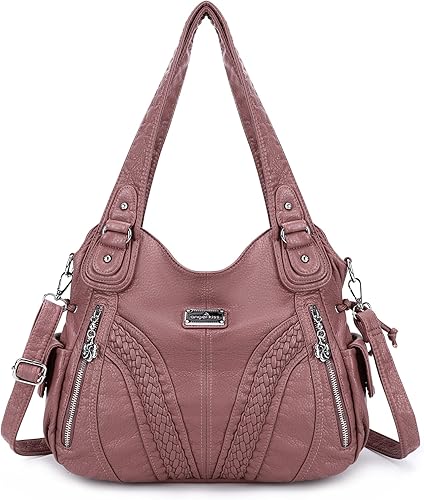 Monederos y bolsos de mano de moda para mujer bolsos de hombro con asa superior bolsos de cuero sintético Negro, Rosado, 130 gris,