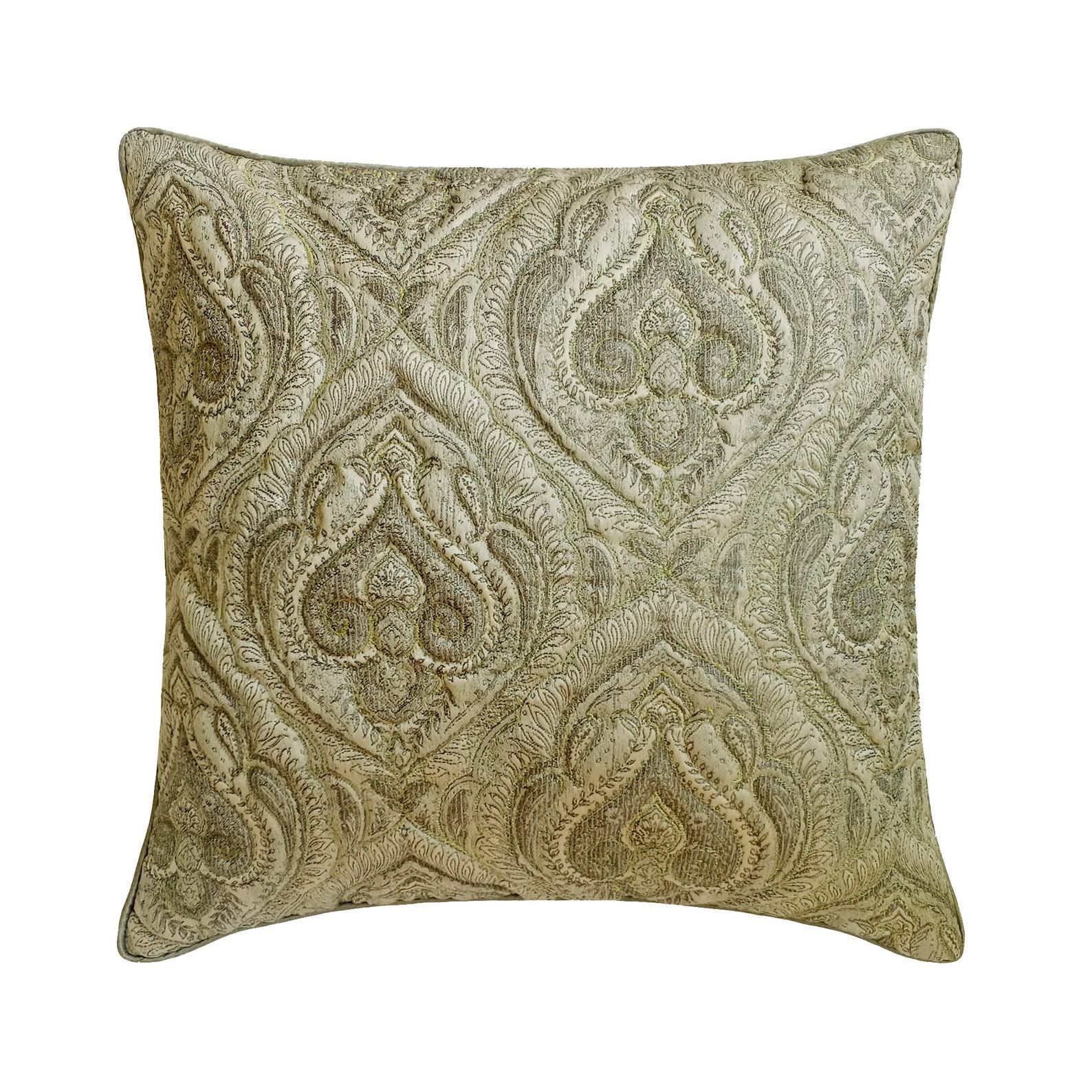 Cojines bordados grises 65x65 cm fundas de cojín jacquard damasco acolchado Venus