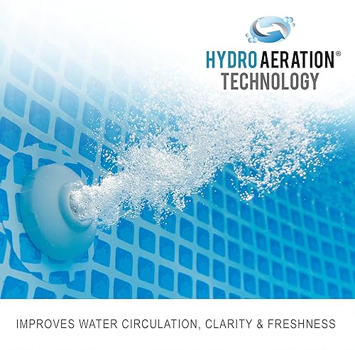 Miniatura 3 de Intex Piscina rectangular de marco de 14.75' x 86" x 33" sobre el suelo para patio trasero al aire libre con válvula de control de flujo para