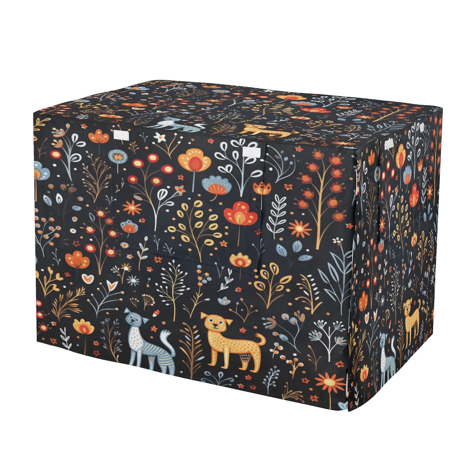 KAAVIYO Flower Pattern Cute Dogs Dog Cat Crate Cover,Waterproof Pet Kennel Covers for Animals Cages Indoor Outdoor