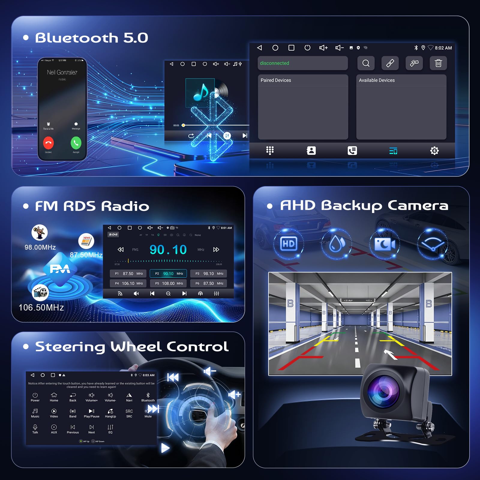 JAWSEU 4+64G Autoradio Android per Fiat Panda 2013-2020 con CarPlay e Android Auto 9" Schermo con GPS Bluetooth5.0 WiFi FM RDS Cámara DSP
