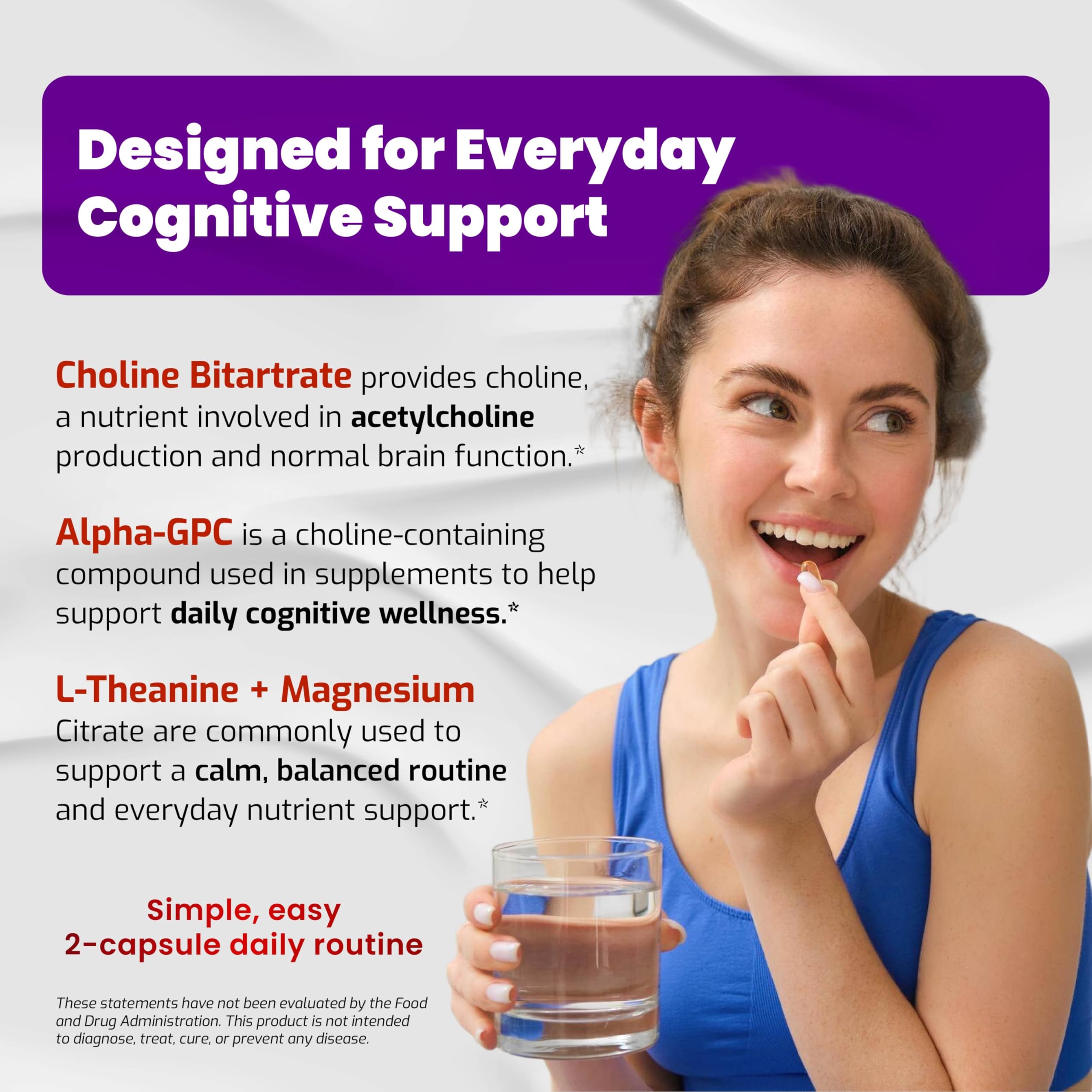 Premium Choline 11-in-1 Complex with L-Theanine & B12 for Brain, 150 Count — Amazon image 5