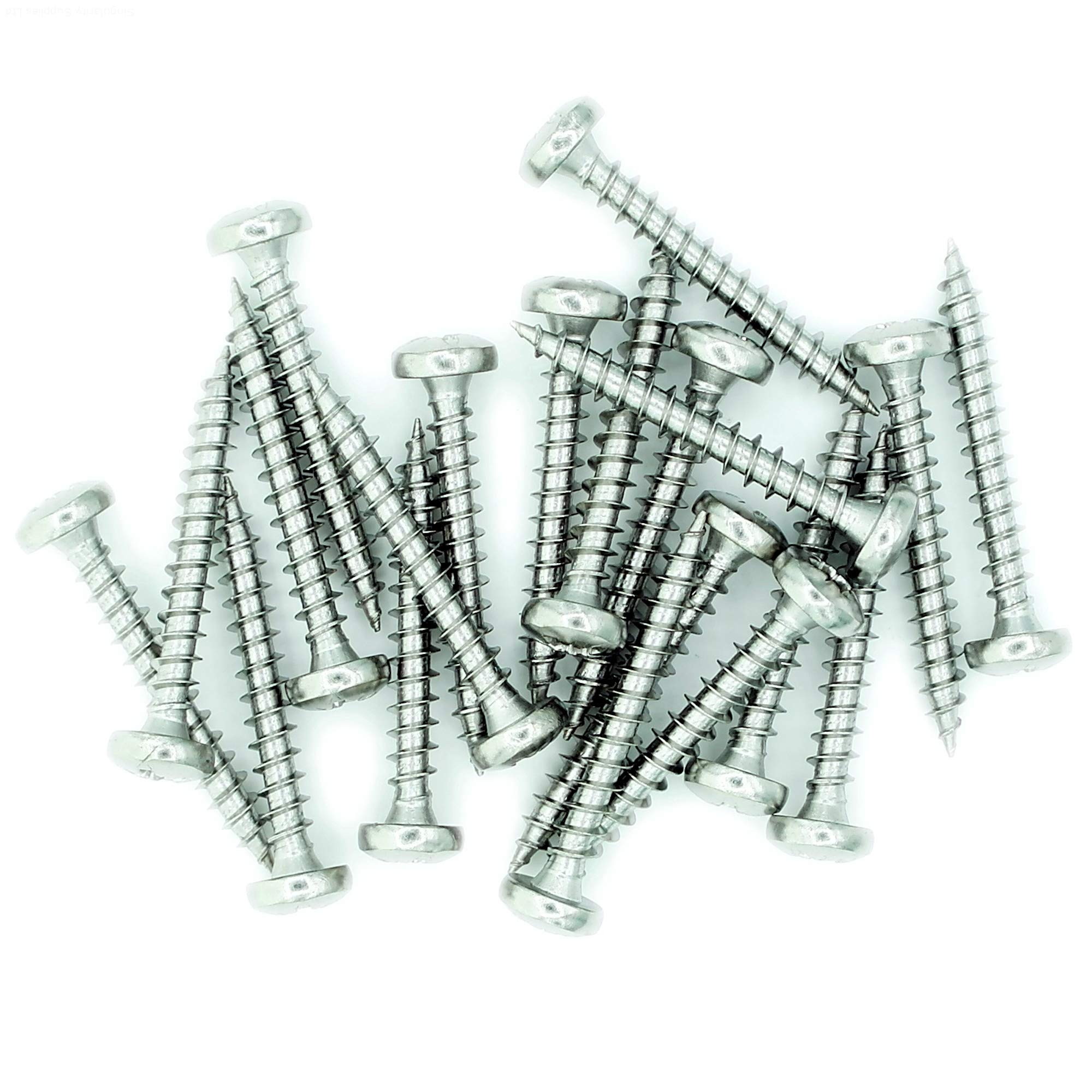 Singularity Supplies No.5 X 0.8 (3.5Mm X 20Mm) Pozi Pan Chipboard Screw - Stainless Steel (A2) (Pack Of 20)