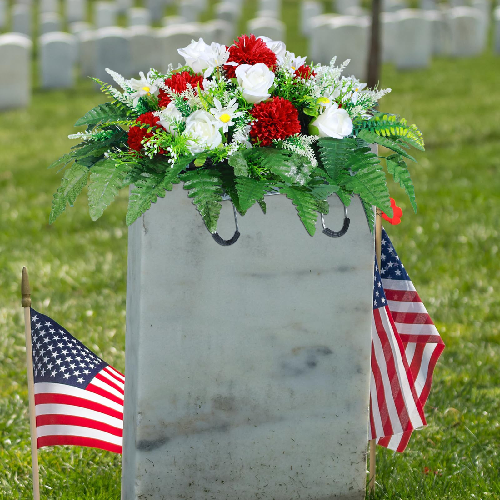 Snapklik.com : Lemosae Artificial Cemetery Flowers Outdoor Grave Saddle