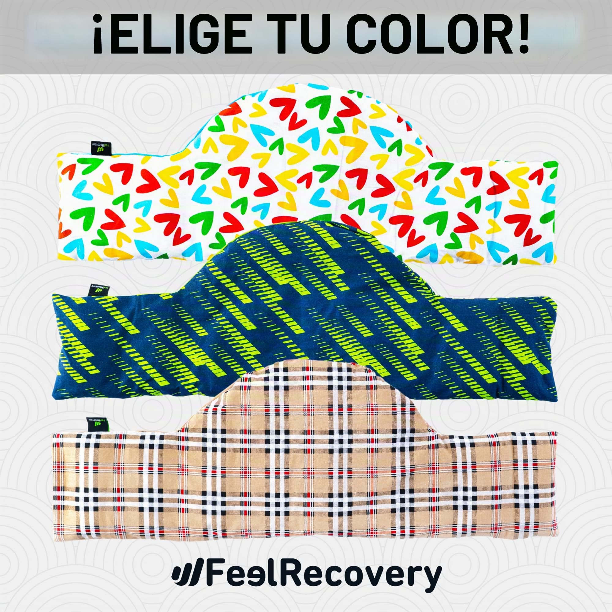 Feel Recovery Saco Térmico Semillas Cervical - Almohada Cuello para Calentar en Microondas (60x22 cm) - Cojín de Semillas - Con Funda Lavable, Tela de Algodón 100% y Olor a Lavanda (Oxford)