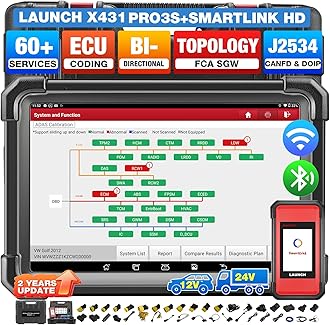 X431 PRO3S+Smartlink HD Heavy Duty Truck Diagnostic Tool,2025 Elite Diesel&Gasoline Bidirectional Diagnostic Scan Tool,60+Service,ECU Coding,Topology Mapping,AutoAuth FCA SGW,2 YSR Fr-ee Update