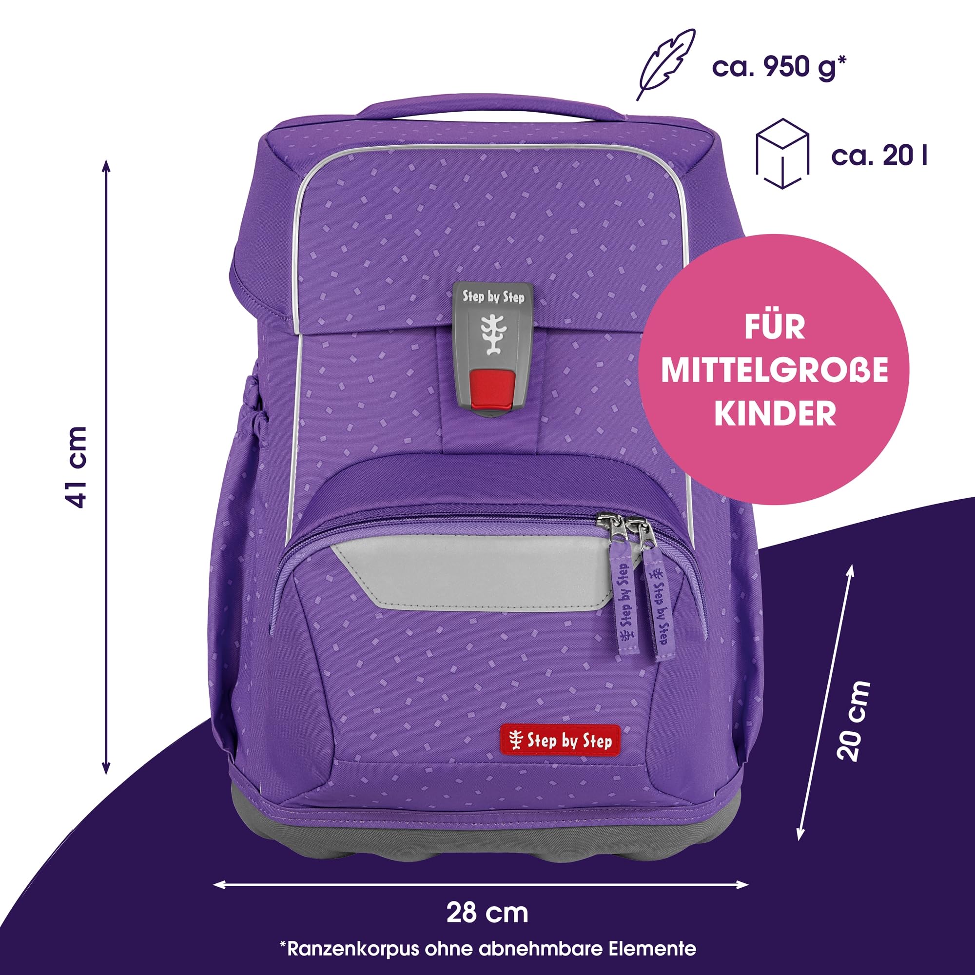 Step by Step Basis Schulranzen-Set 4-teilig Purple Konfetti