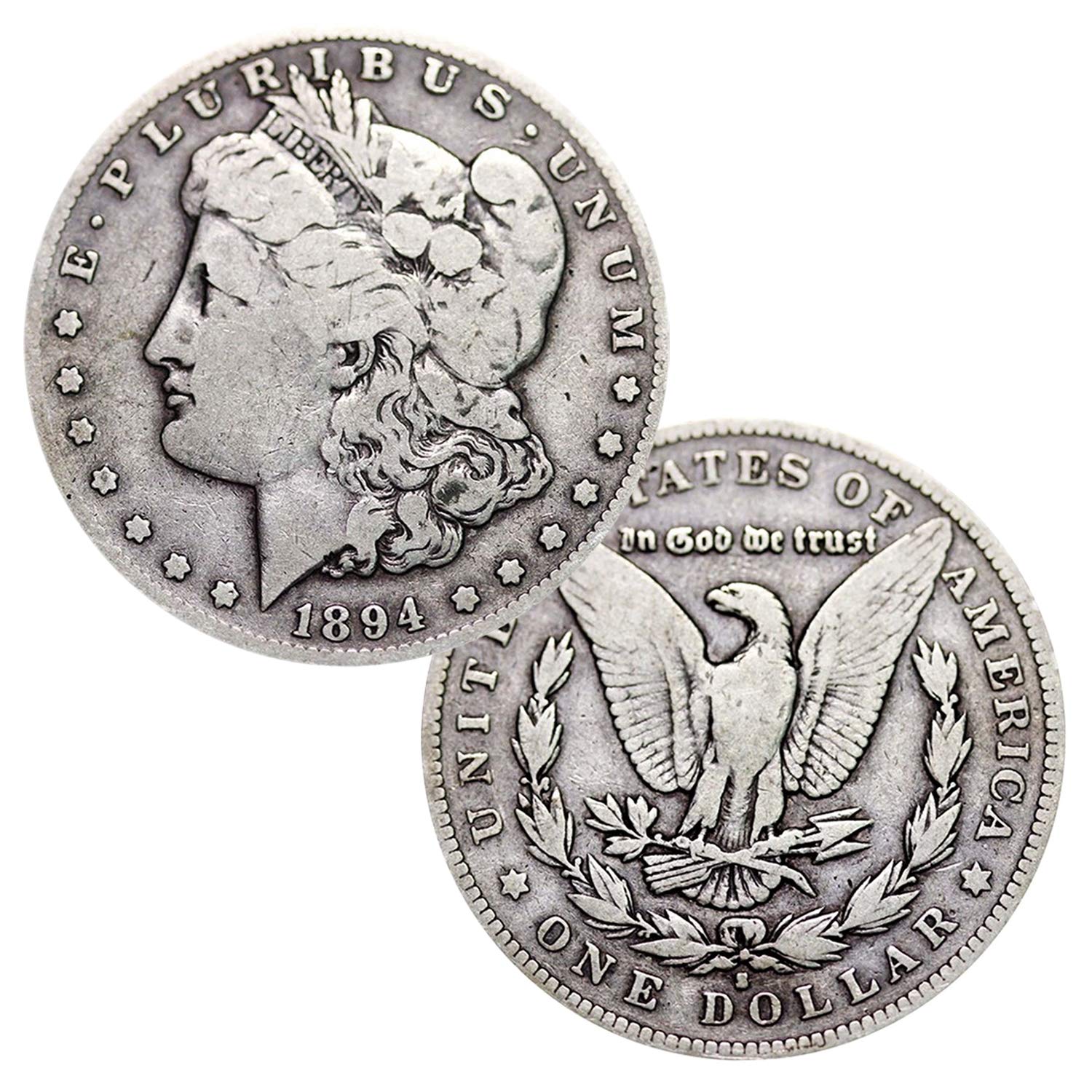 USA 1878-1904 Morgan Dollar 90% Silver Coin - Circulated Very Good or Better Condition