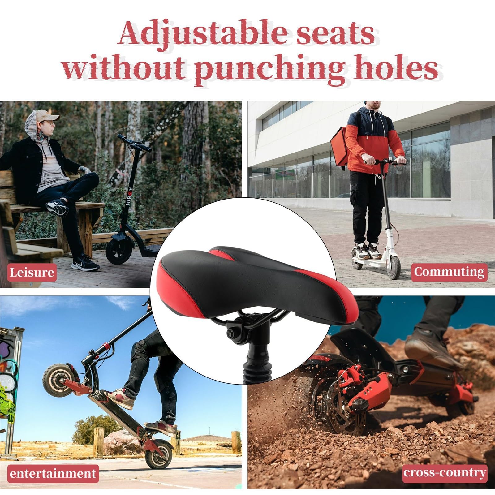 Sellino Monopattino Elettrico, Sellino Monopattino Elettrico Con Funzione Di Sollevamento, Sedile Monopattino Universale Pieghevole per Un Maggiore Comfort Di Guida