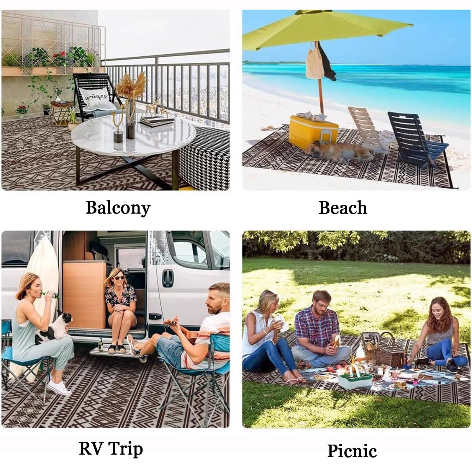 ZTGL Nowoczesny geometryczny dywan zewnętrzny, dywaniki do salonu i sypialni na patio, dywan antypoślizgowy do kuchni i jadalni, dywaniki do ogrodu,A,200x300cm