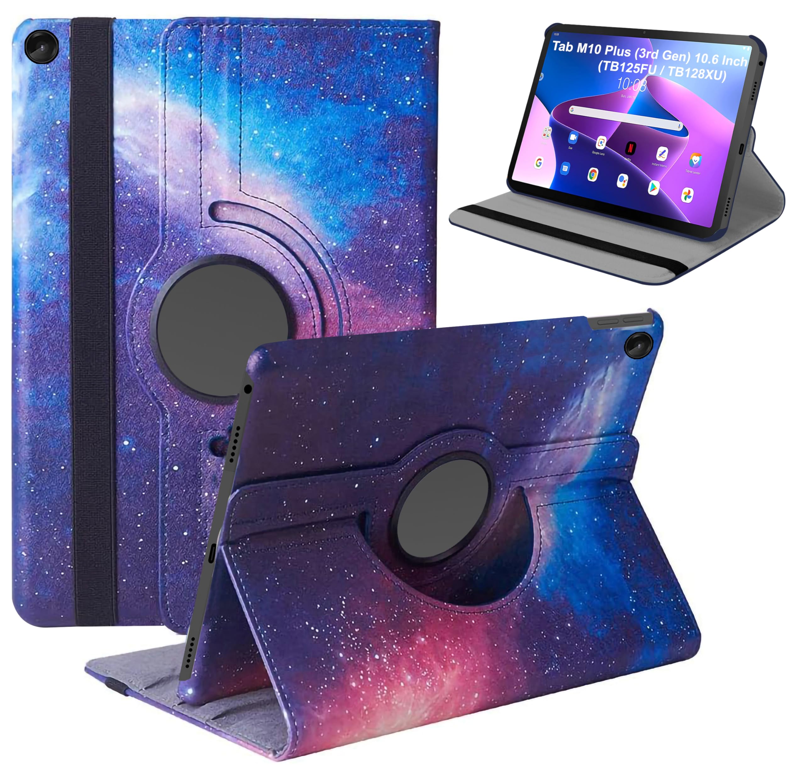 TGK Rotating Flip Cover for Lenovo Tab M10 Plus 3rd Gen 10.6 Inch TB125FU TB128XU Printed Case (Galaxy) (B0D8G93KNH) Amazon Price History, Amazon Price Tracker