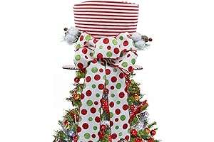 Christmas Tree Topper Hat with Bow: Festive Xmas Décor for a Dazzling Tree