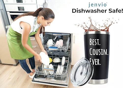 Miniatura 5 de JENVIO Regalos para primos  Best Cousin Ever  Vaso de acero inoxidable con dos tapas y pajitas y caja de regalo  Taza favorita única para mujeres y