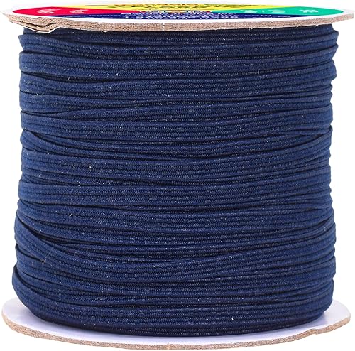 Vista 301 de Mandala Crafts - Rollo de cordón elástico plano para costura y manualidades Beige