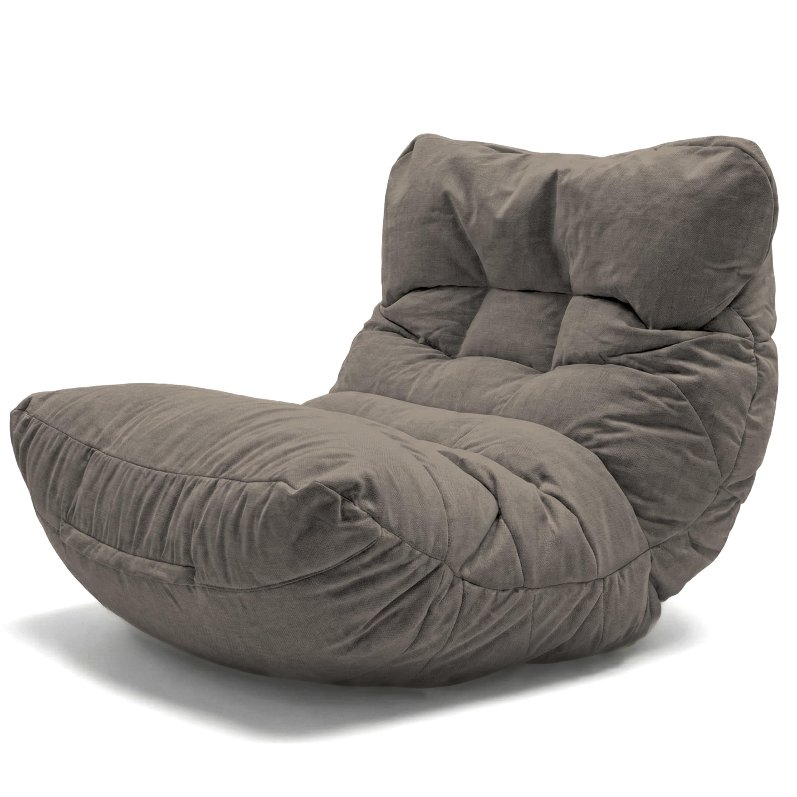 Aiire Relaxo Sitzsack XXL für Kuschelecke - Bean Bag Design mit Füllung - Riesen Sitzsäcke Erwachsene, Sitz Sack Flauschig - Bodenkissen Grob, Bodenstuhl, Bodensessel Braun