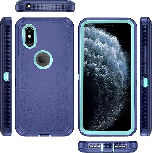 Miniatura 3 de Asuwish Funda de teléfono para iPhone Xs Max con protector de pantalla de vidrio templado y cubierta para celular híbrida resistente a prueba de