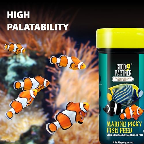 Miniatura 7 de GOOD PARTNER Purify Series para alimentos para peces marinos, pellets de hundimiento de peces de agua salada, adecuados para peces payaso, todos los