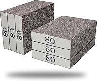 Vista 1 de Paquete de 6 esponjas de lijado medianas de grano 80, lavables y reutilizables, ideales para ollas, cepillo de esponja, vasos, lijado de madera