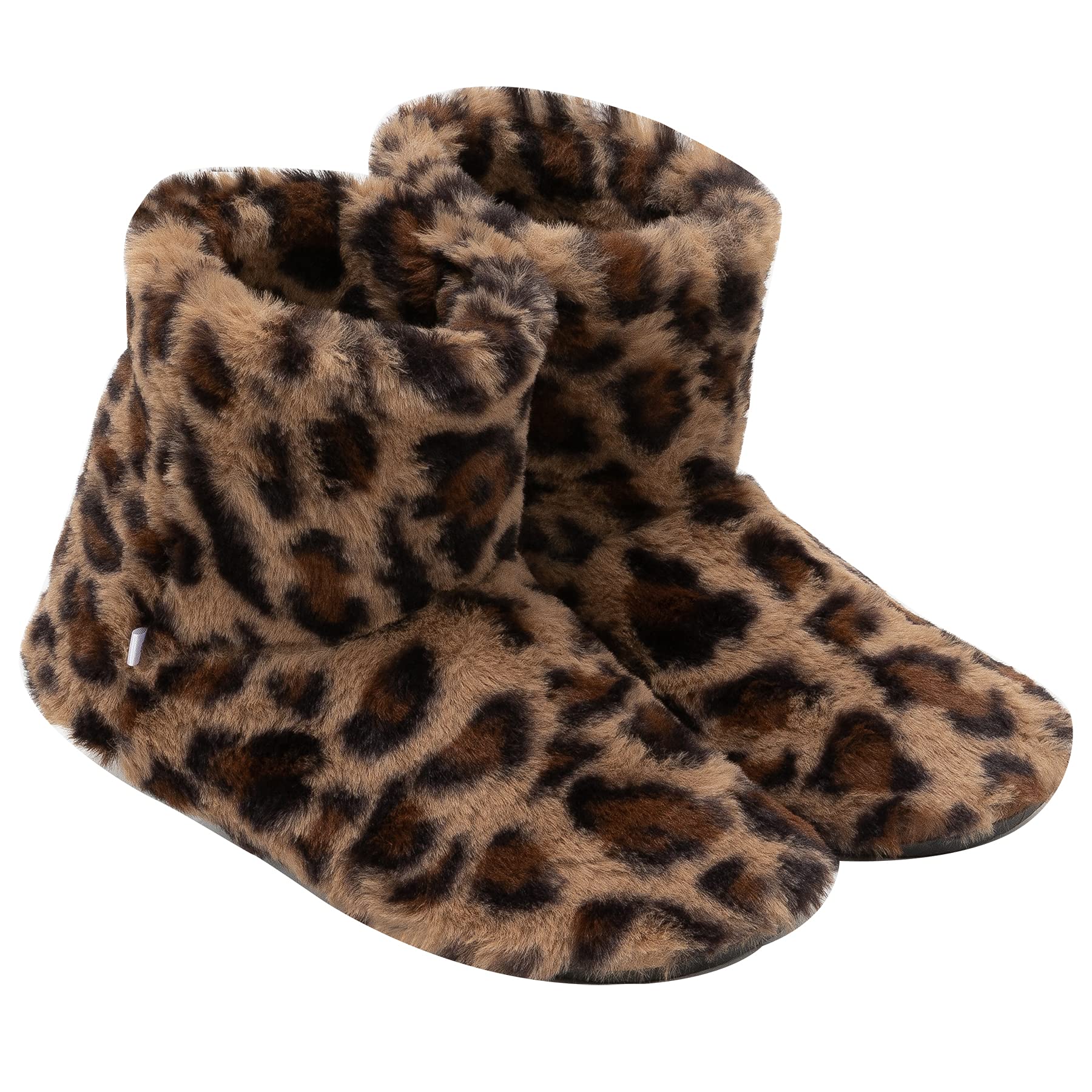 Mianshe Nordic Fluffy Room Boots Boa Slippers Leopard Print Washable