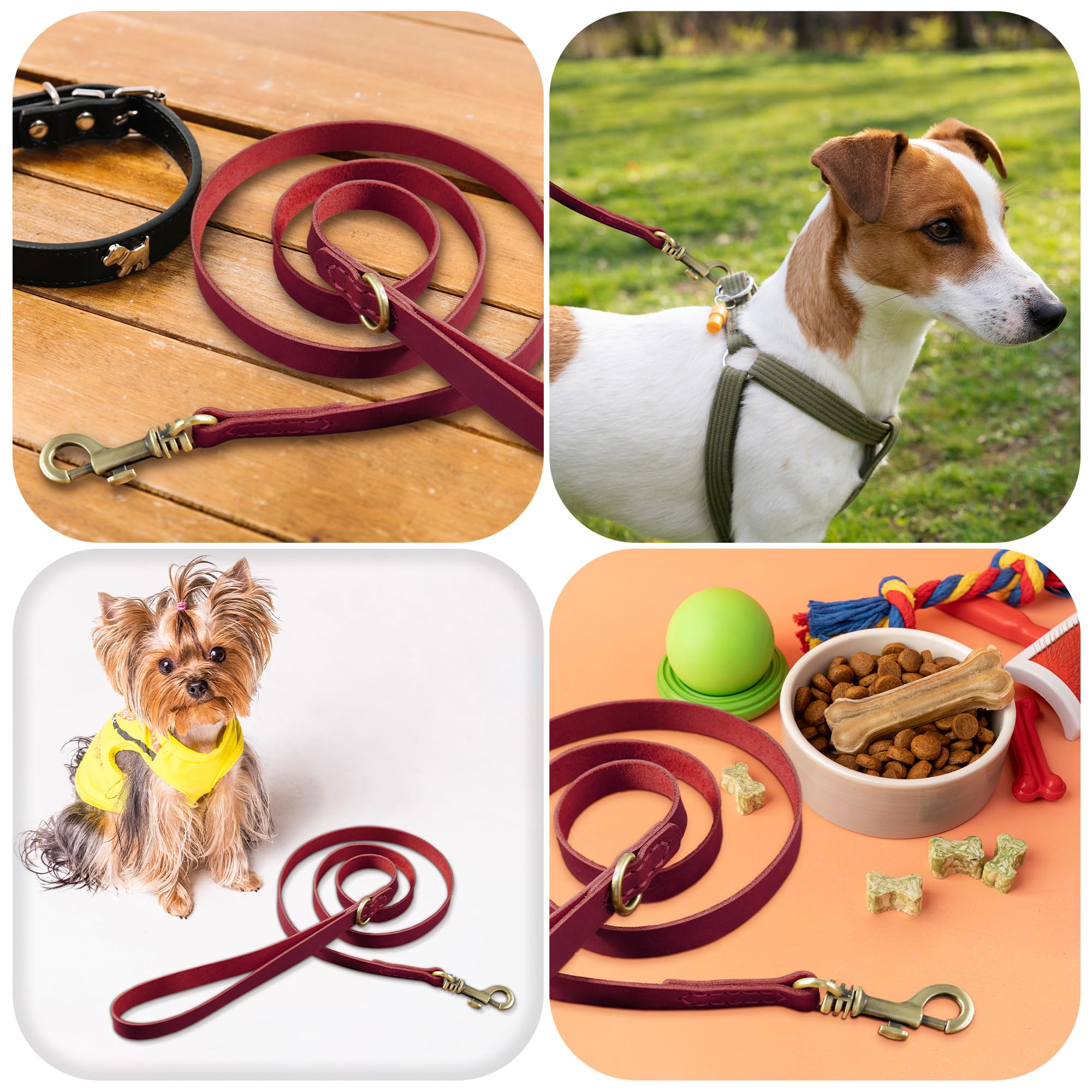 HIFA Hundeleine Aus Echtem Leder – 1,2 M Lang, 1,27 Cm Breit, Weicher Griff, Für Kleine Hunde