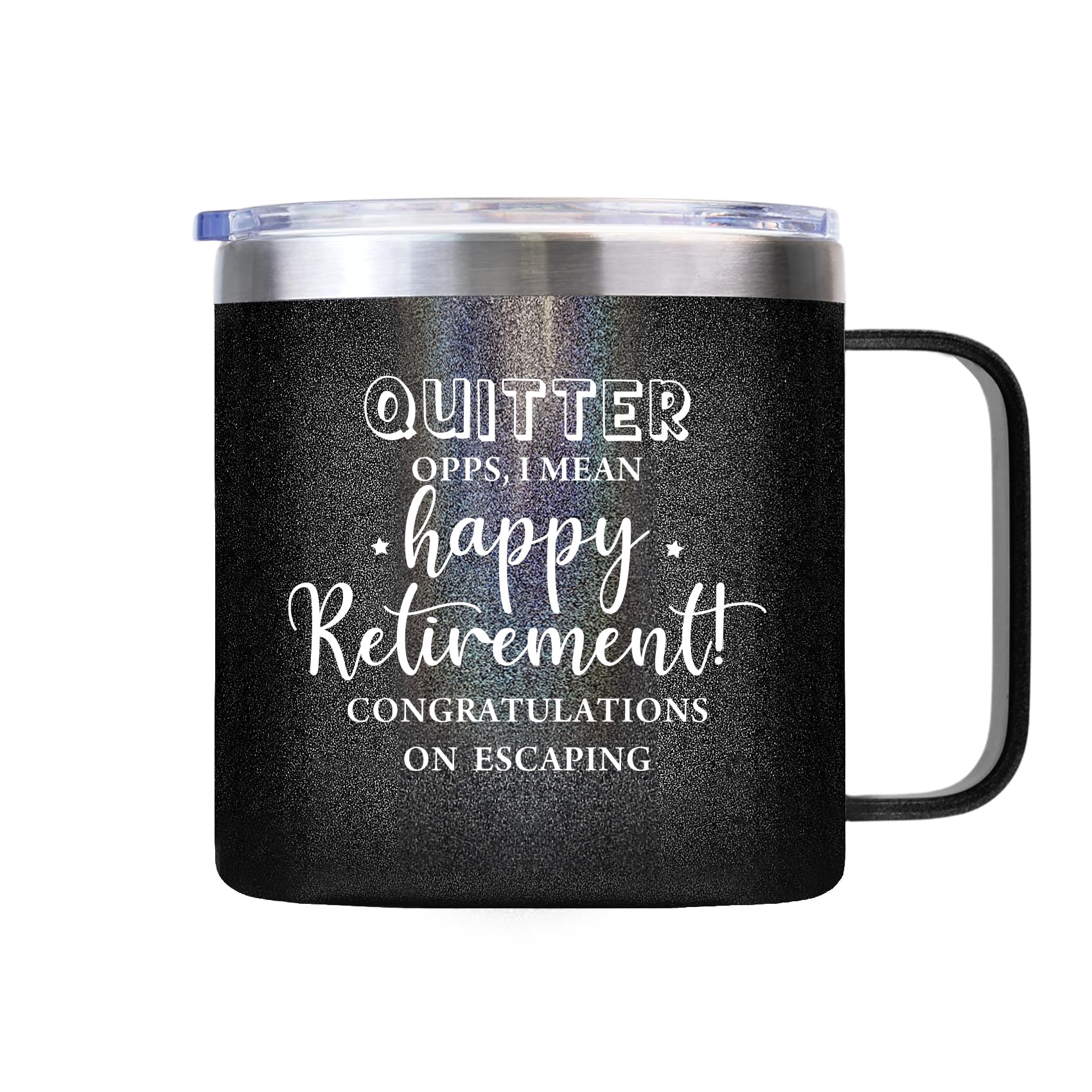 Regalos de jubilación para mujeres y hombres, vaso de jubilación con texto en inglés "I Mean Happy" para jubilación, regalo de despedida para compañeros de trabajo, colegas, jefes, amigos