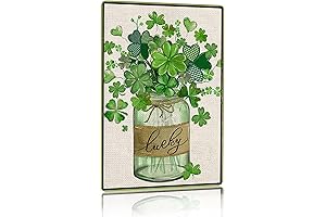 Funny Green Shamrocks Clovers Lucky Irish Tin Sign for Home Room Yard...