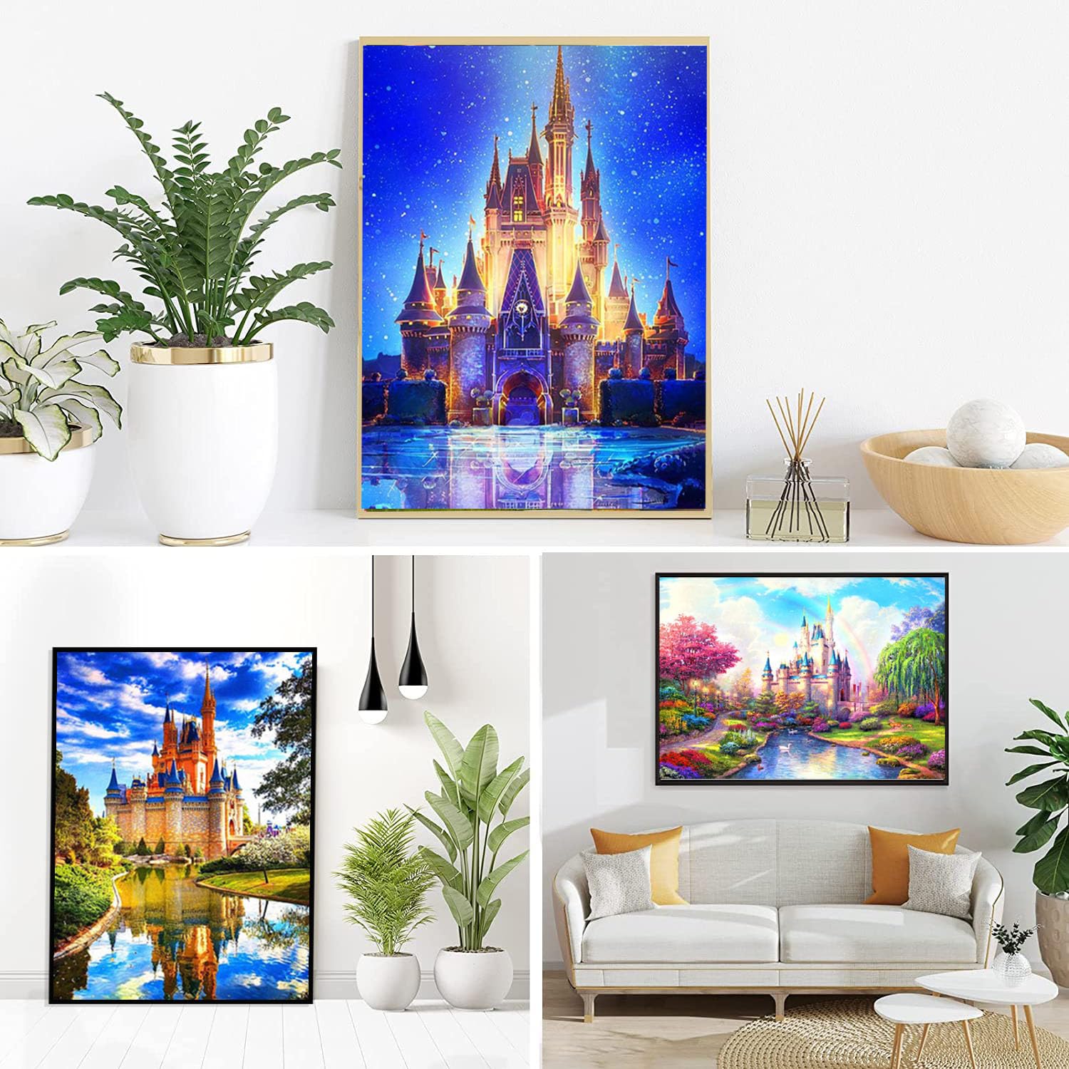 Amazon.co.jp: LEADINTOP ダイヤモンドアート 4枚セット 風景 城