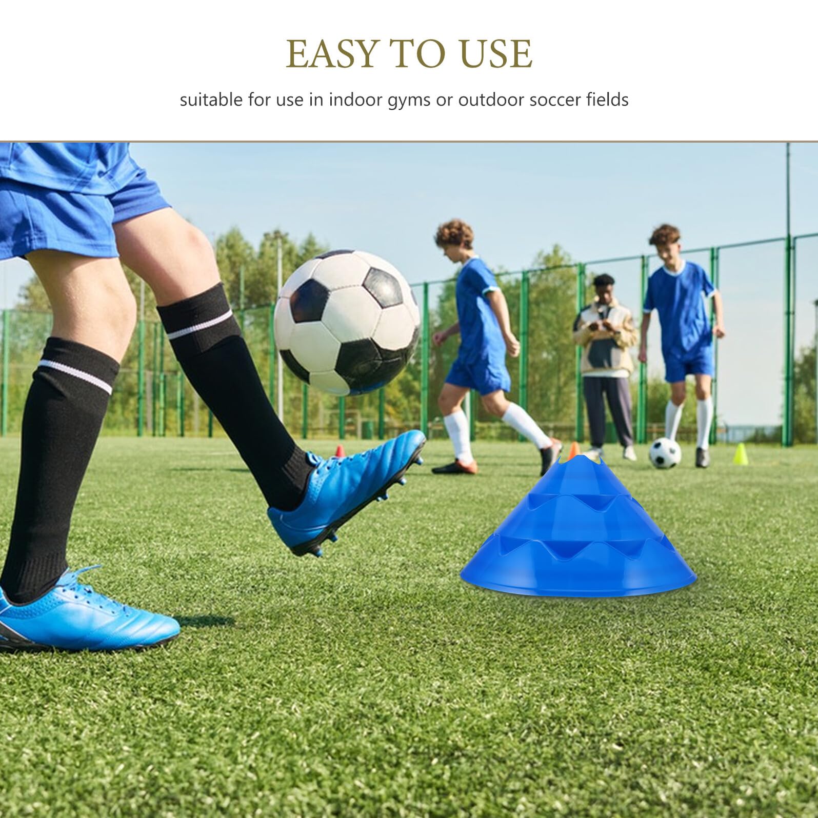 Homoyoyo Cone per Allenamento Sportivo in PE 6pezzi Blu per Calcio e Basket, Allenamento velocità e Drill Multisport