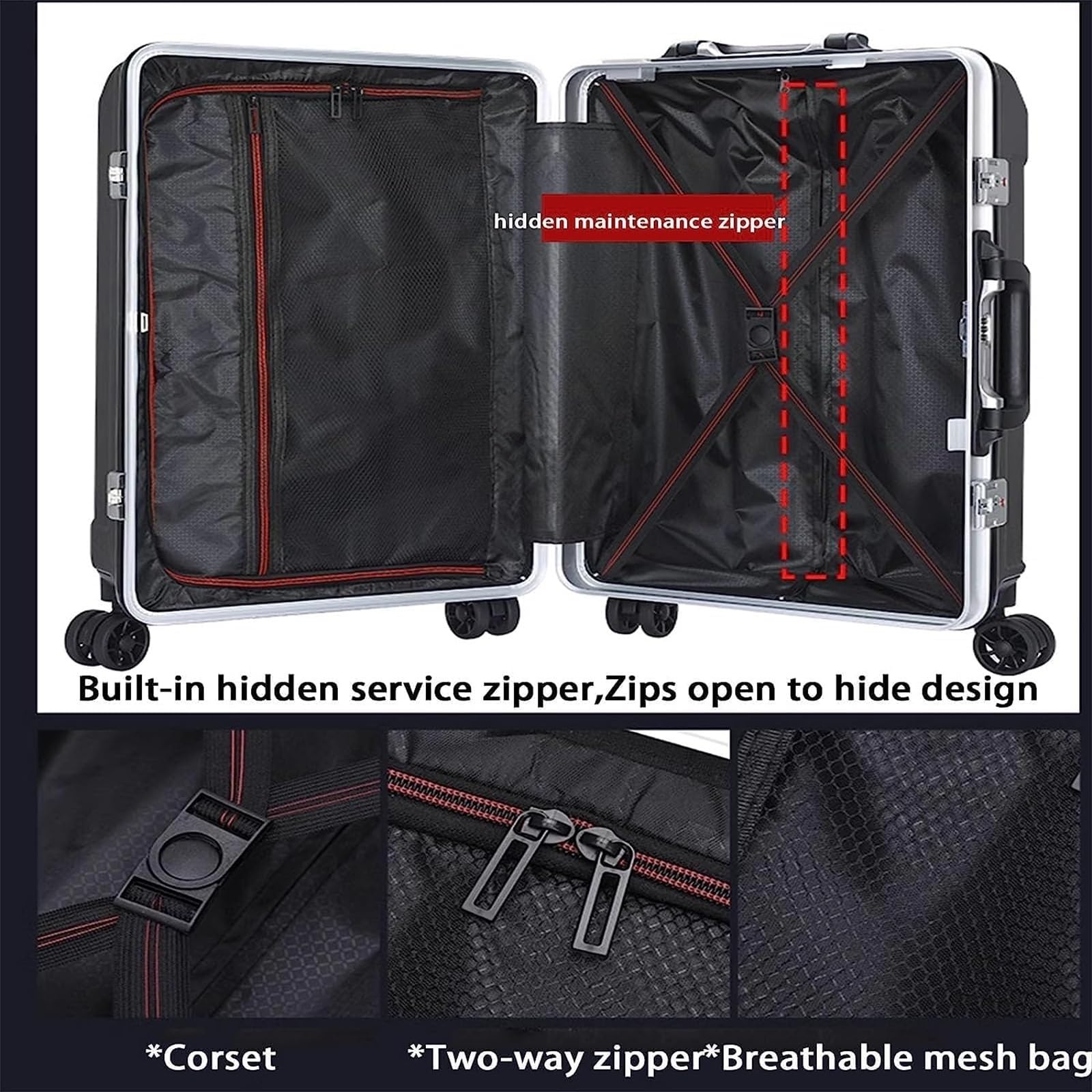 Maleta Maletas con Puerto De Carga USB, Cerradura Combinación TSA Ruedas Universales, Caja Fuerte para Equipaje Maletas De Viaje(I,20 in)