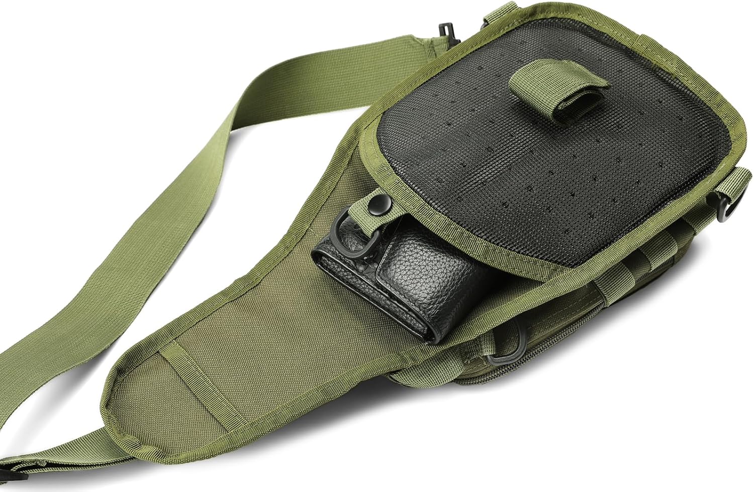 HOW'ON Hunting Backpack Waterproof Sling Shoulder Bag Small Carry Pouch Army Green